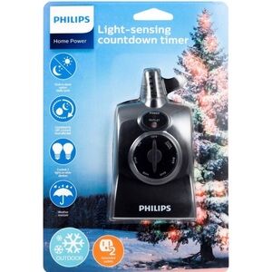 NWT Philips Dusk to Dawn Countdown Timer Outdoor 8/6/4/2hr 2 Outlet Grounded